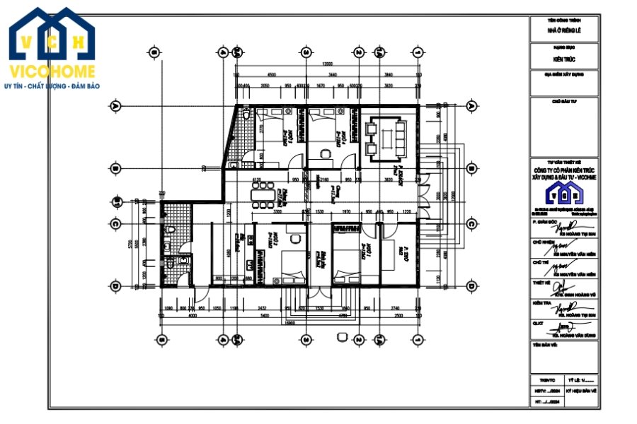 Bản vẽ thiết kế nhà cấp 4 đẹp - anh Hoàng - Khách hàng của Vicohome